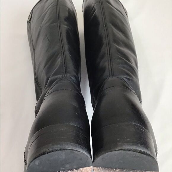 Frye Melissa Button 2 Black Leather Knee High Boots Riding Boots Size 7 - Picture 16 of 16
